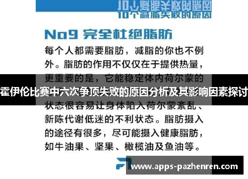 霍伊伦比赛中六次争顶失败的原因分析及其影响因素探讨