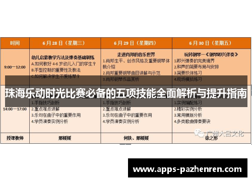 珠海乐动时光比赛必备的五项技能全面解析与提升指南 珠海乐动时光比赛必备的五项技能全面解析与提升指南